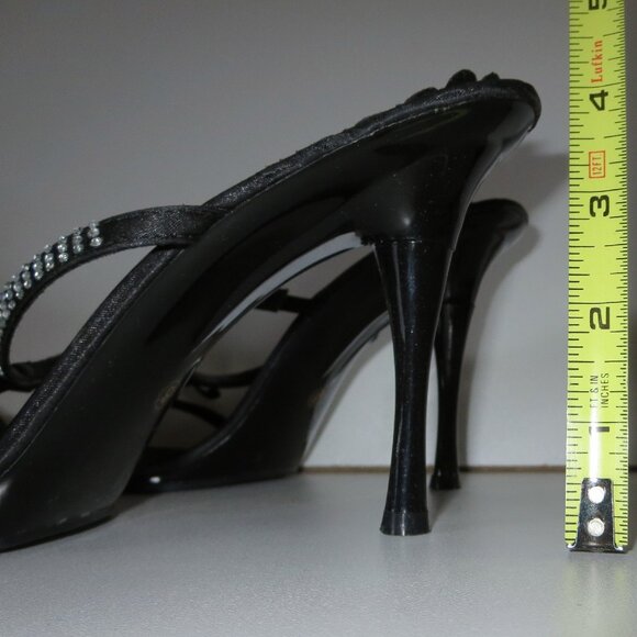 Evening dinner ladies heels shoes slides Wild Rose velvet slide heels 4", size 8 - Picture 6 of 8